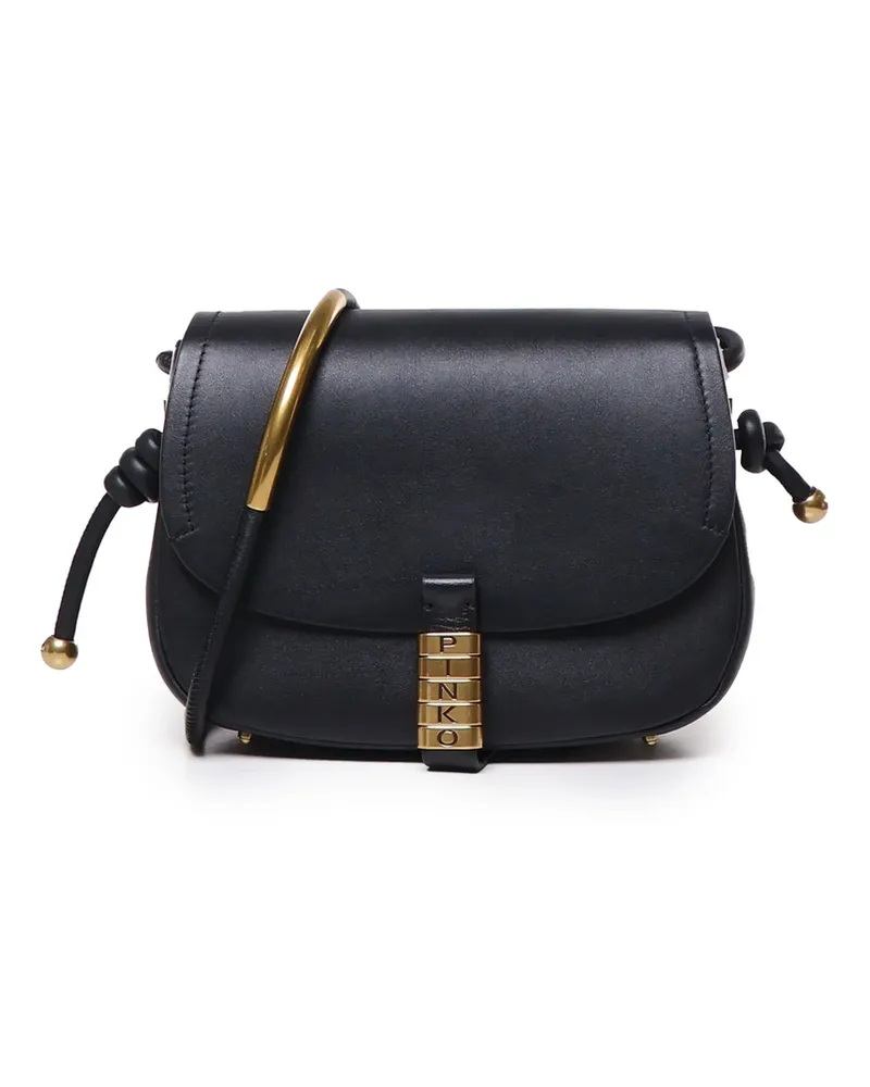 Pinko Logo-buckle Shoulder Bag Black