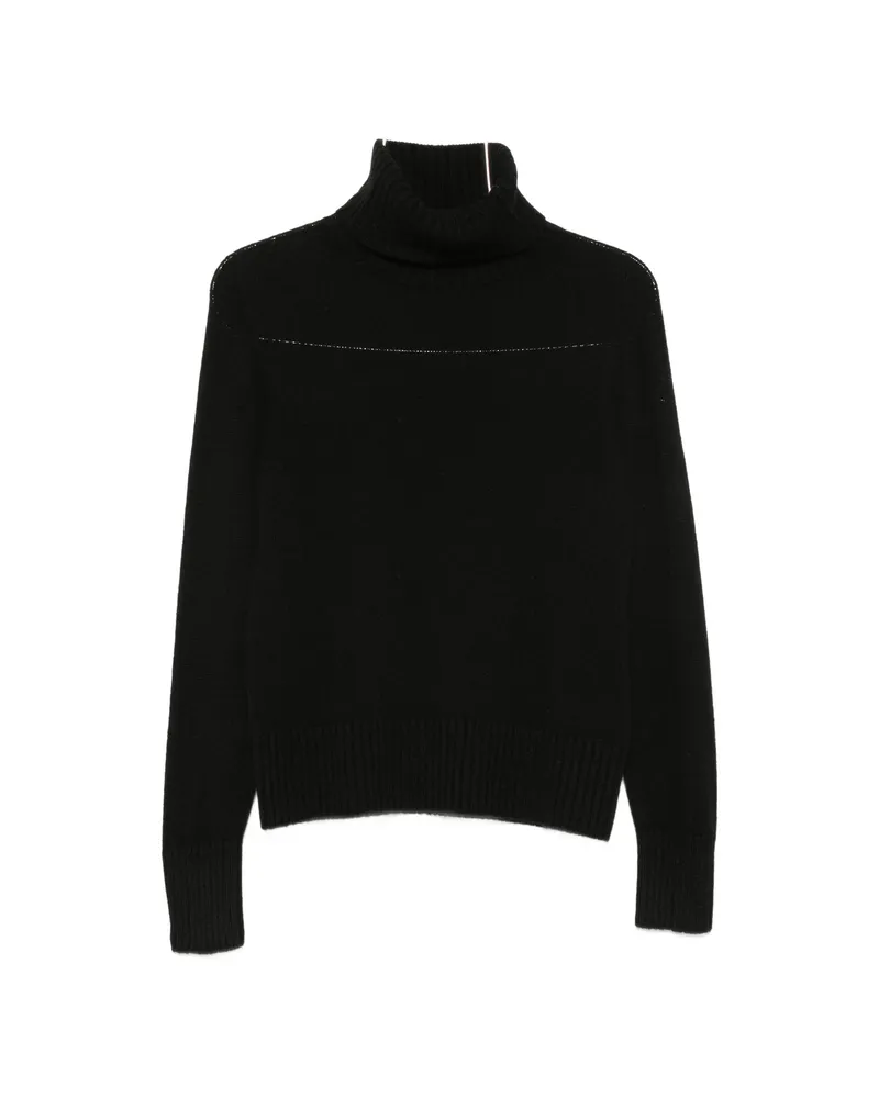 ARAGONA Roll-neck Ribbed-trim Sweater Black