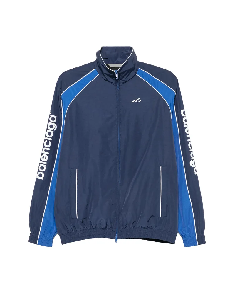 Balenciaga Logo-print Panelled Jacket Blue