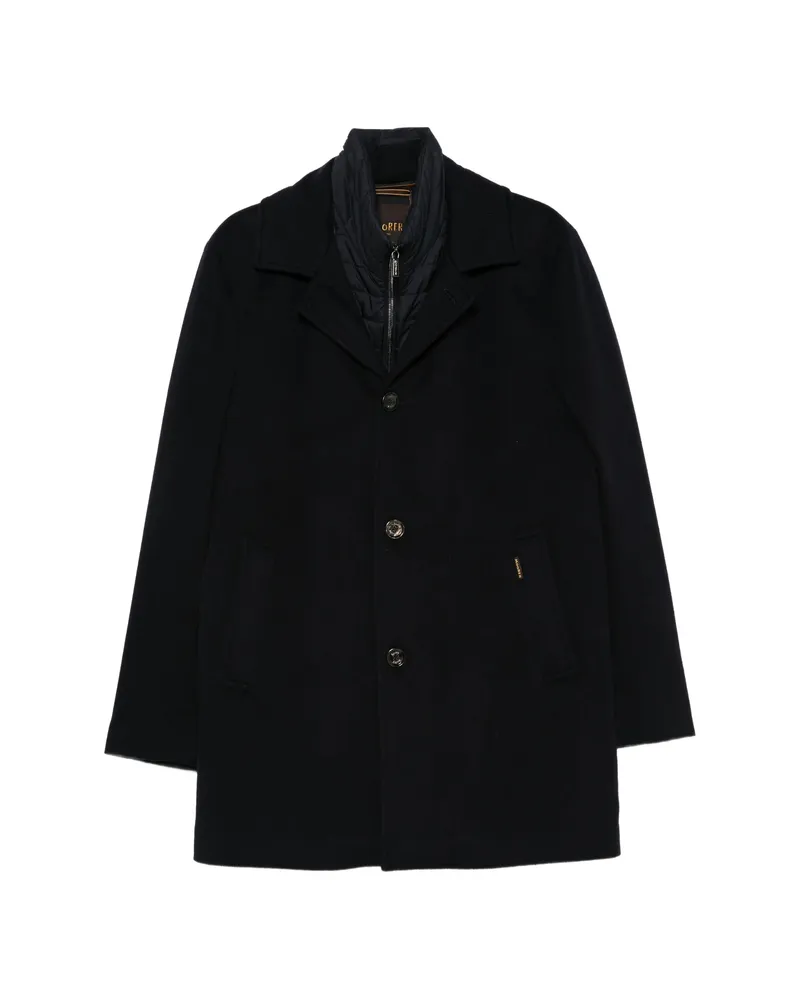 MOORER Monferrato Single-breasted Coat Blue