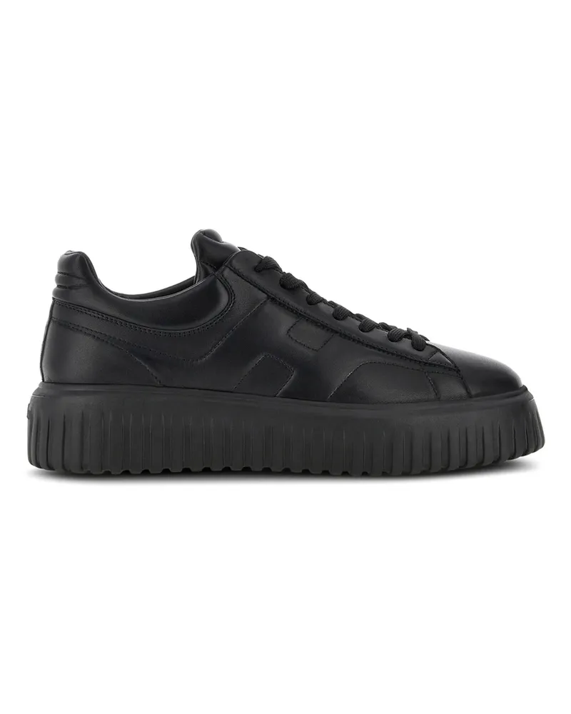 Hogan H-Stripes Leather Sneakers Black