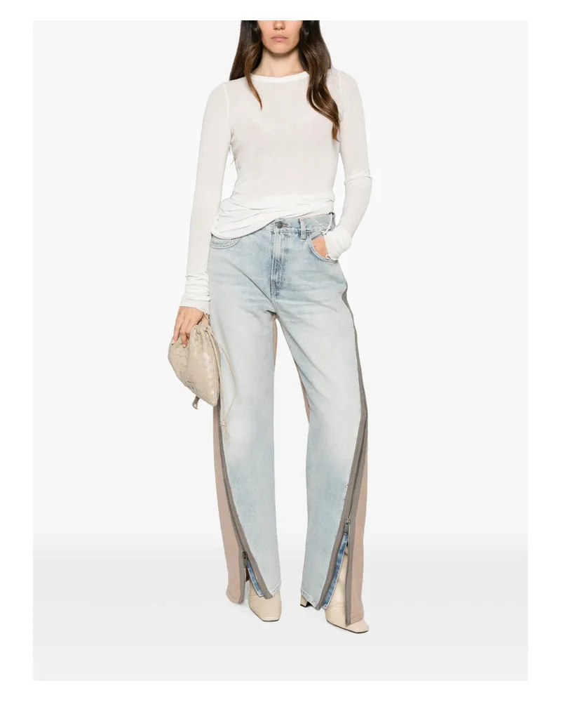 Haikure Zip-detail Panelled Jeans Blue