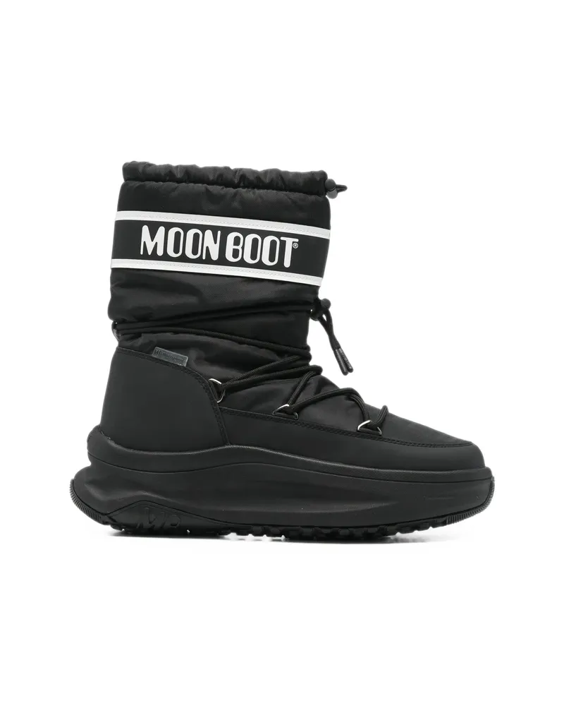 Moon Boot Logo-print Lace-up Boots Black