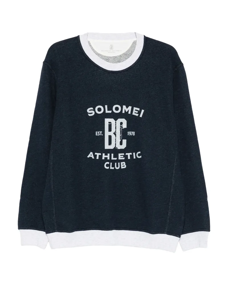 Brunello Cucinelli Graphic Print Sweatshirt Blue