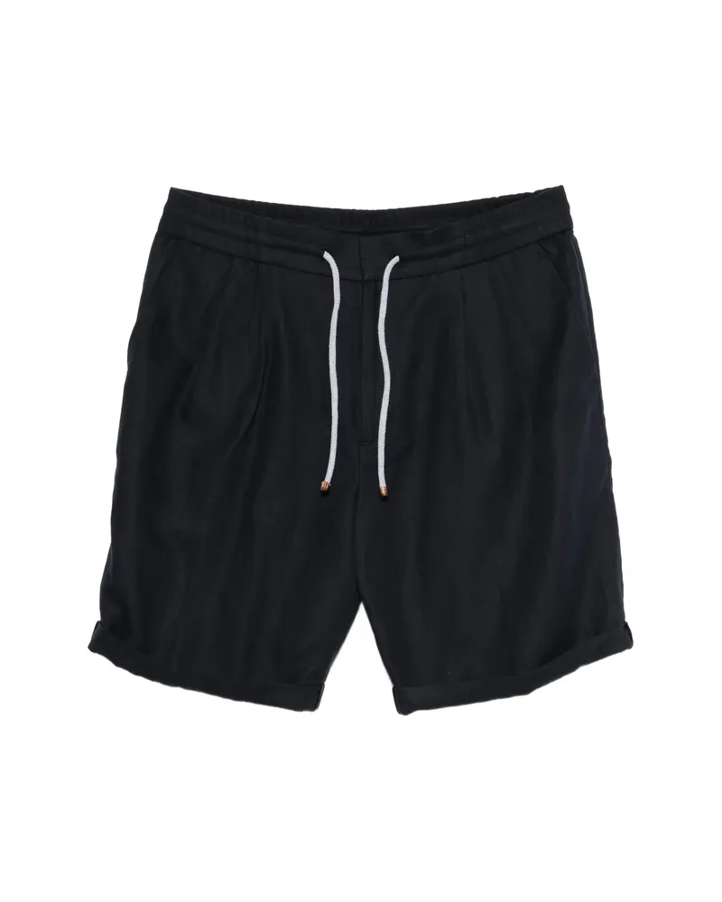 Brunello Cucinelli Drawstring Pleated Shorts Blue