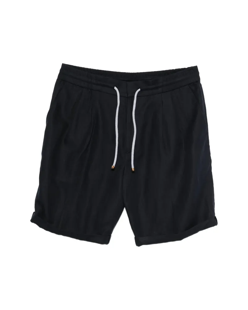 Brunello Cucinelli Drawstring Pleated Shorts Blue