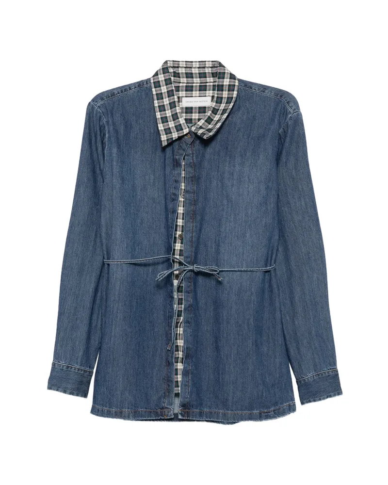 Dries van Noten Cavynne Den Tie-fastening Denim Jacket Blue