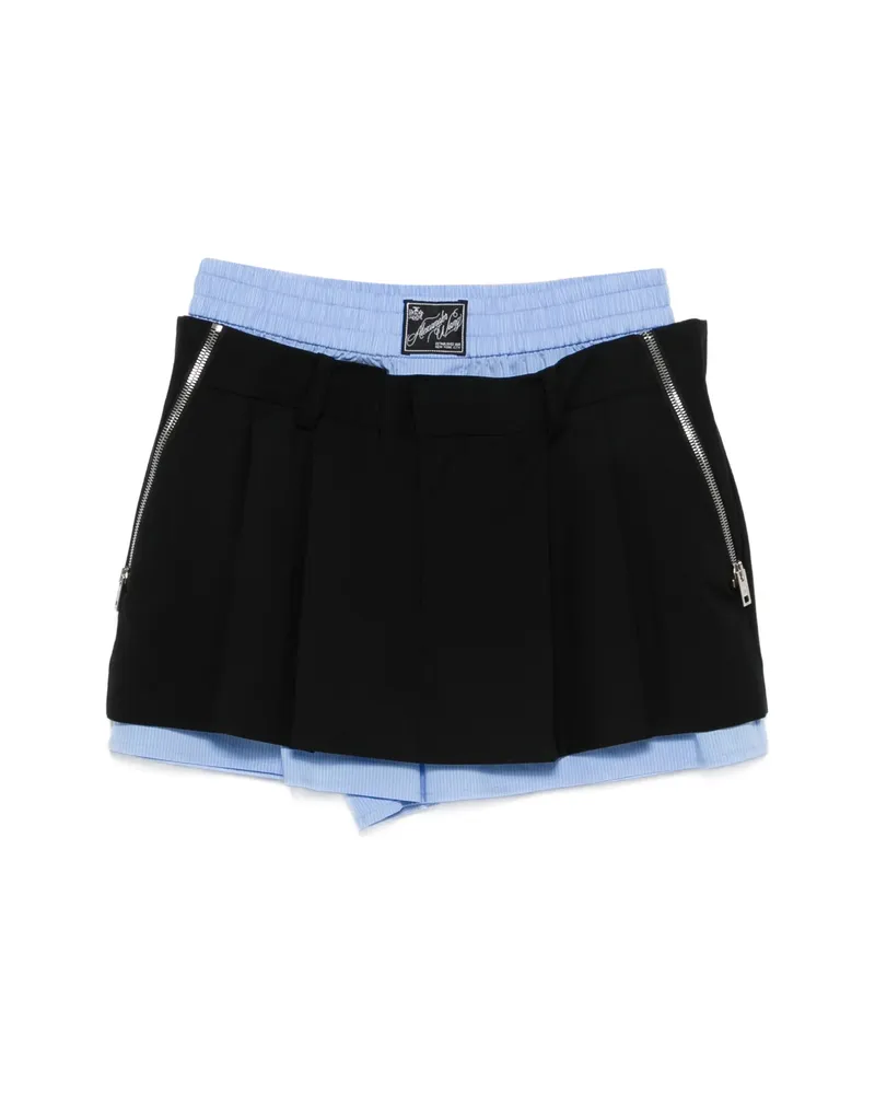 Alexander Wang Layered Pleated Skorts Black