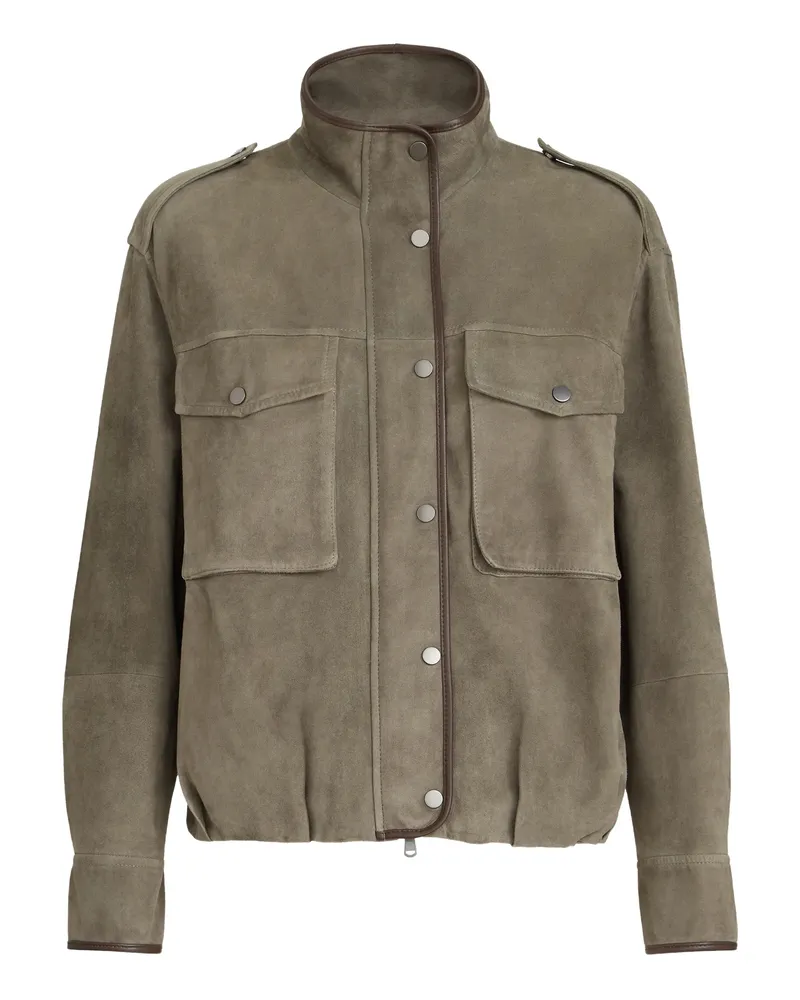 Brunello Cucinelli Leather Jacket Green