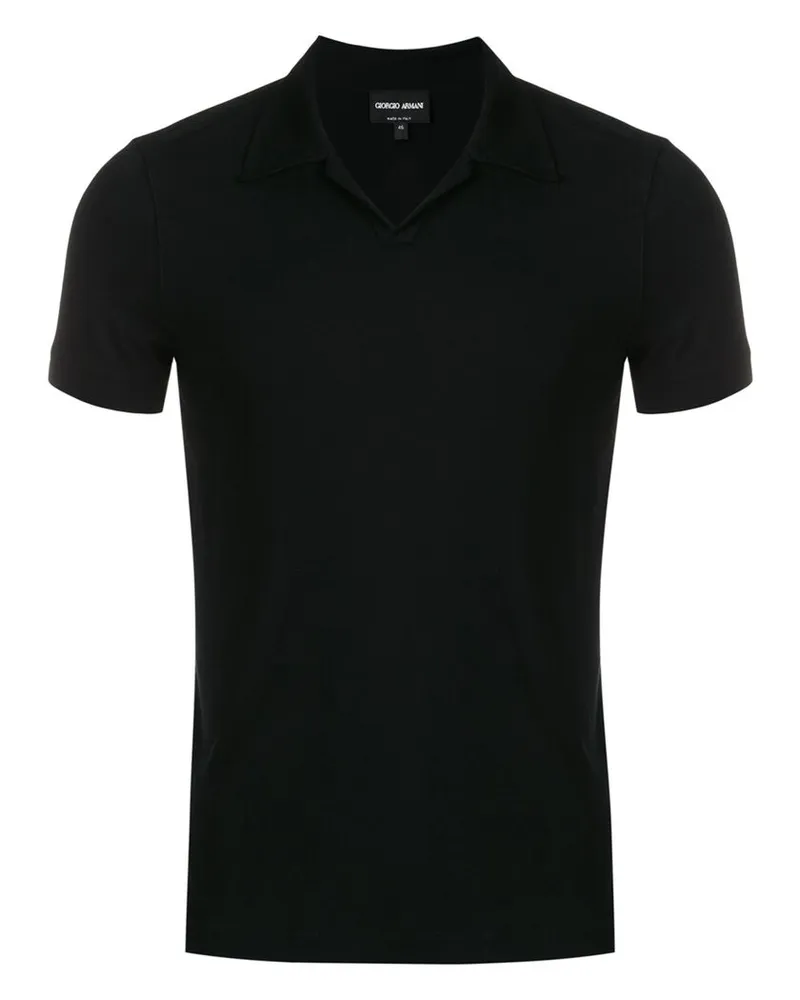 Giorgio Armani Short-sleeve Polo Top Black
