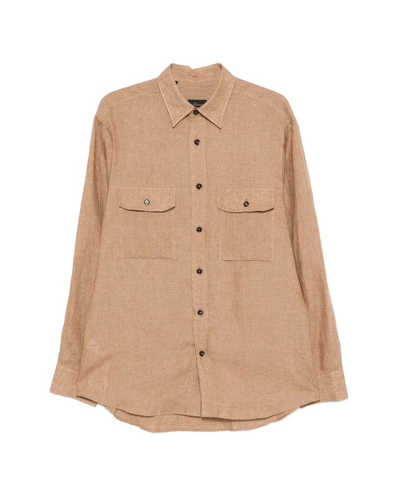 Brioni Chest-pocket Shirt Brown