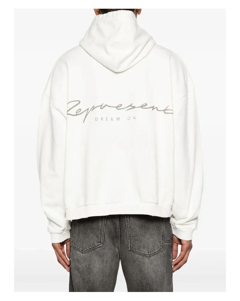 REPRESENT Dog-print Hoodie Neutrals