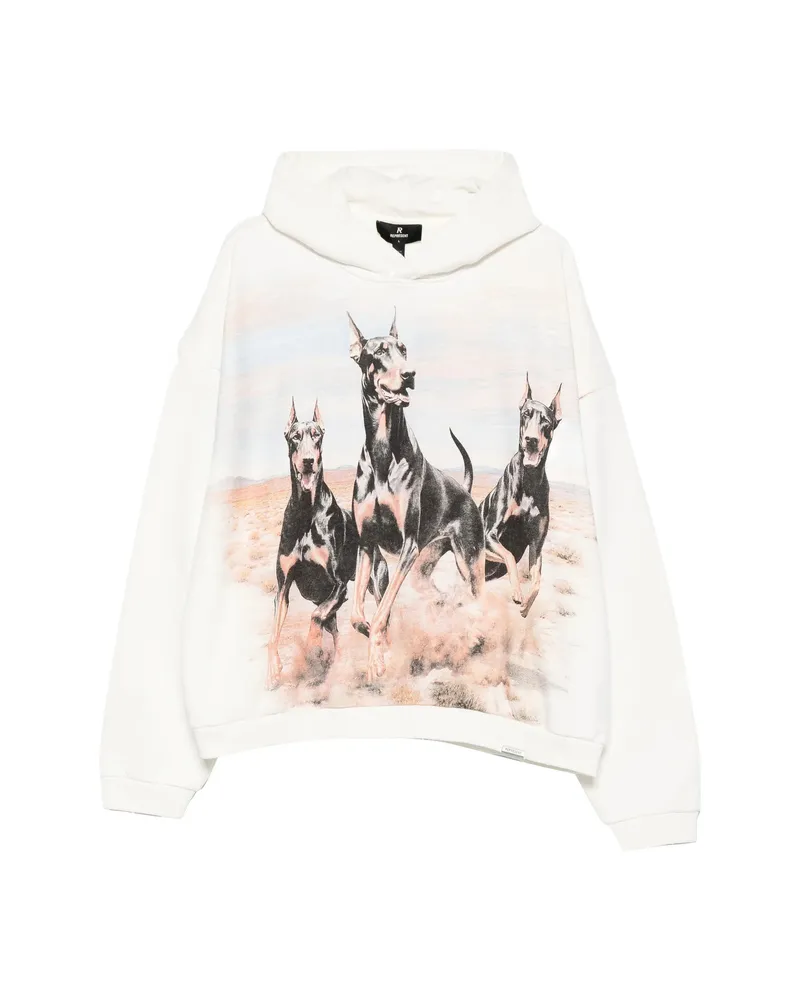 REPRESENT Dog-print Hoodie Neutrals