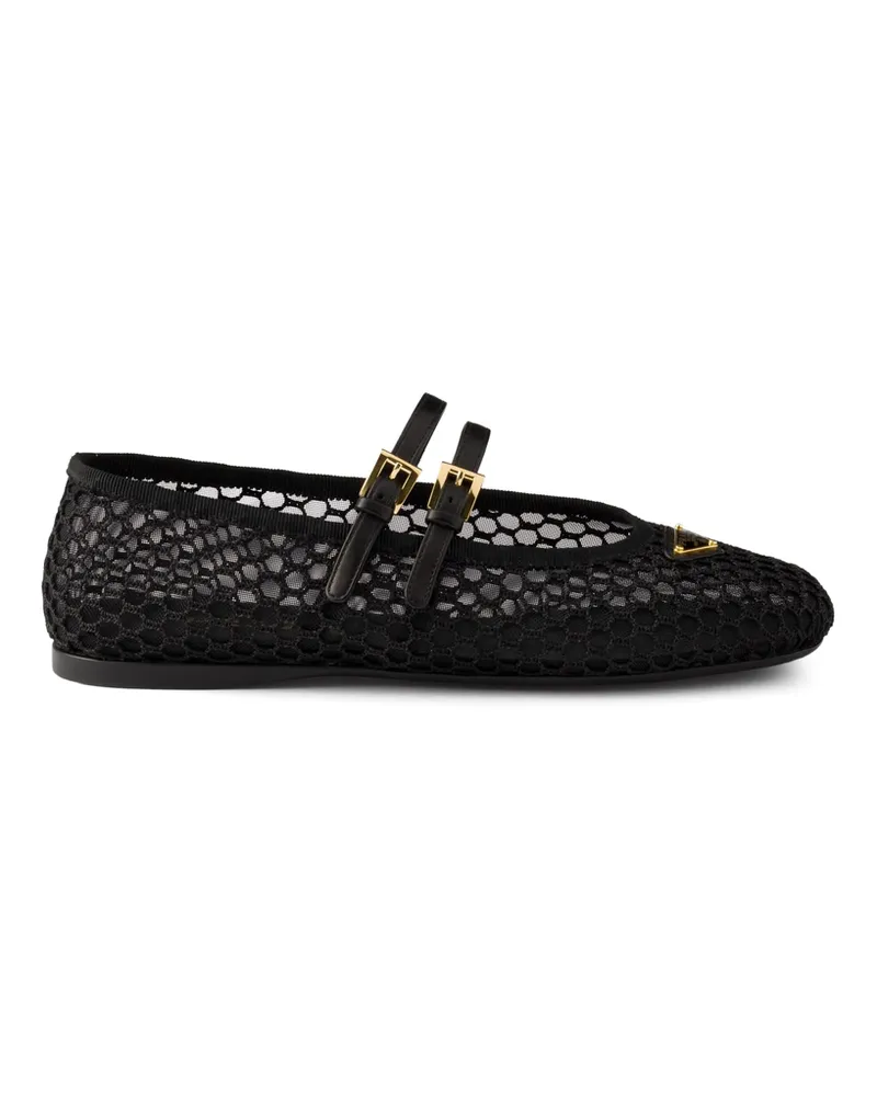 Prada Mesh Ballerina Shoes Black