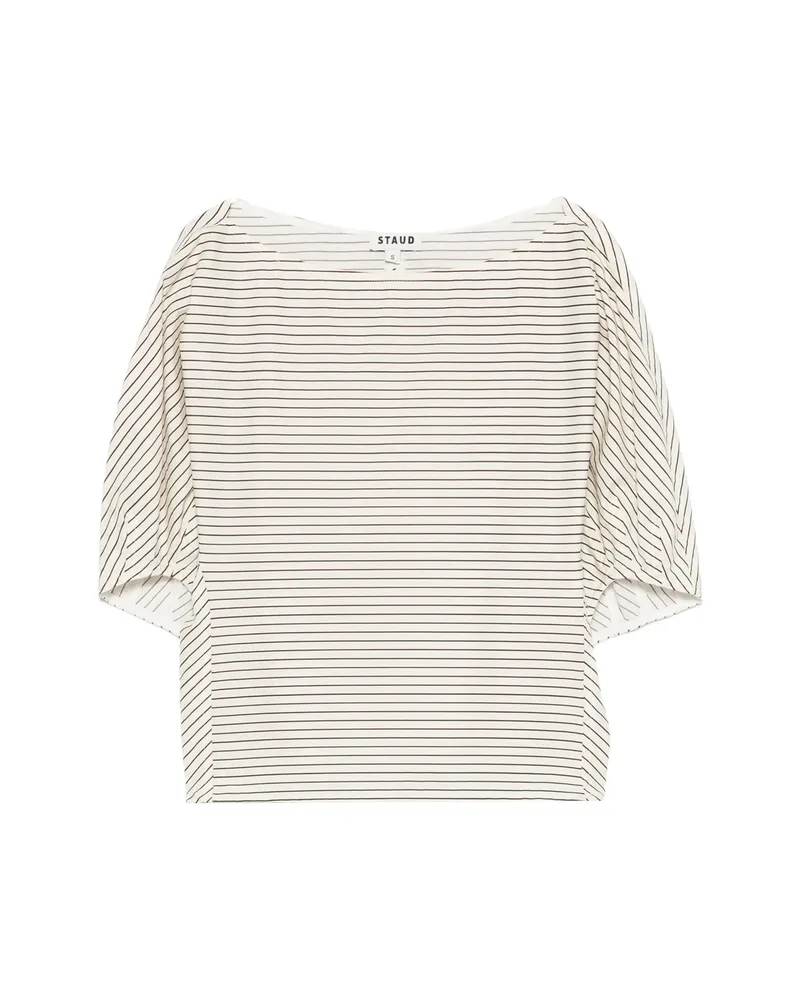 STAUD Didi Striped Top Neutrals