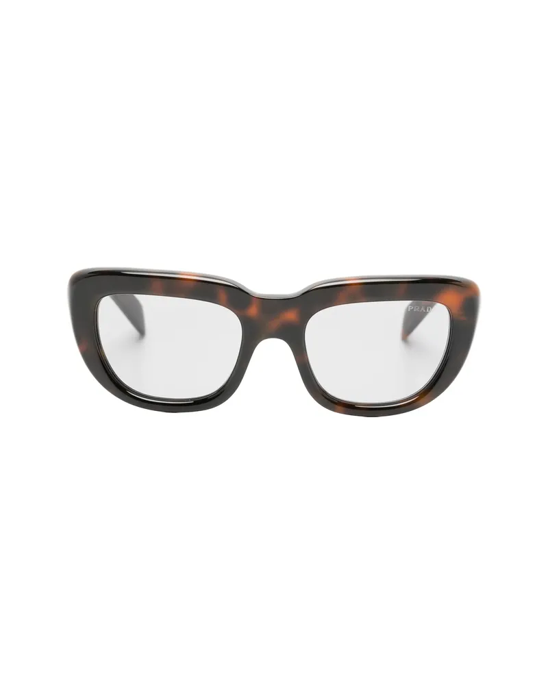 Prada Tortoiseshell-effect Rectangle-frame Sunglasses Brown