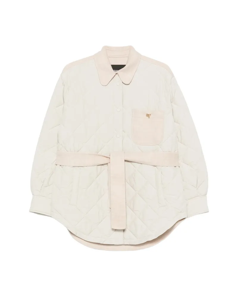 Fabiana Filippi Quilted Belted Coat Neutrals