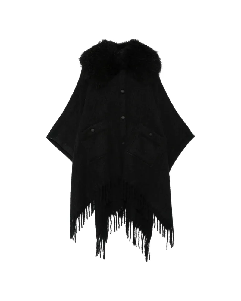 Moncler Fringed Cape Black