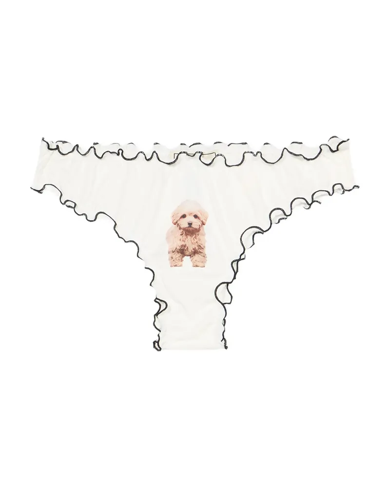Blumarine Ruffled-trim Briefs White