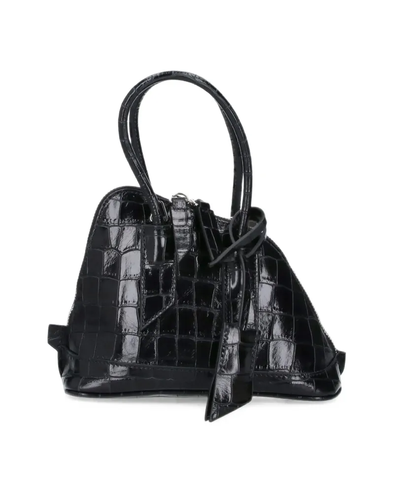 ATTICO Mini Sant Ambroeus Croc-effect Tote Bag Black