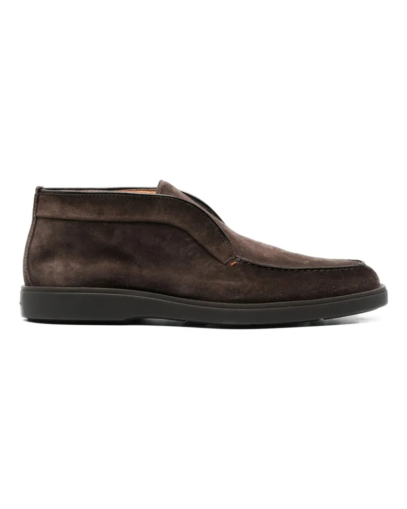 Santoni Desert Slip-on Suede Boots Brown