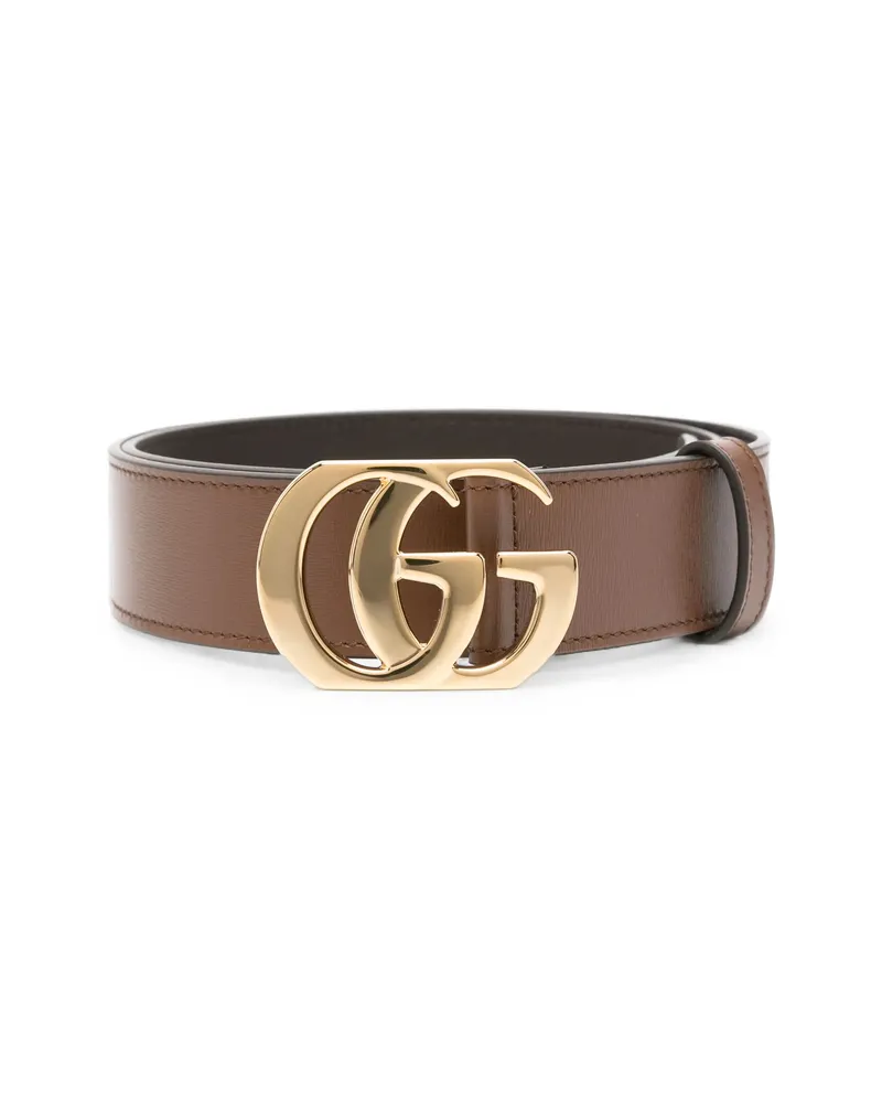 Gucci Double G Leather Belt Brown