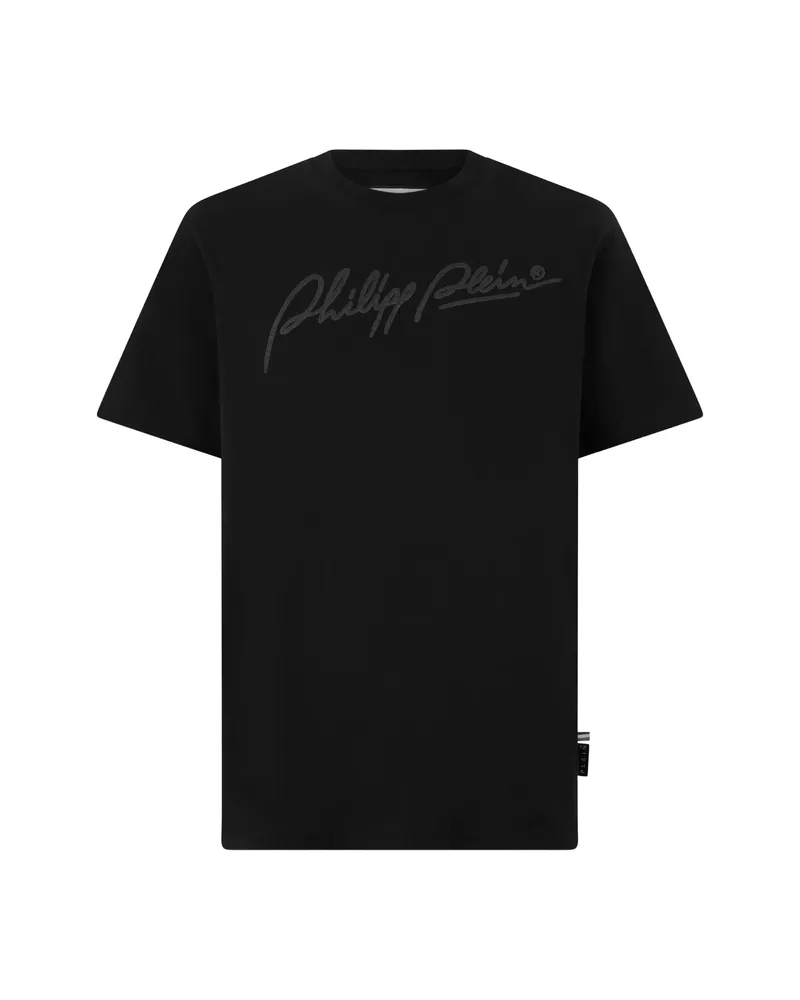 Philipp Plein Plein-signature Round-neck T-shirt Black