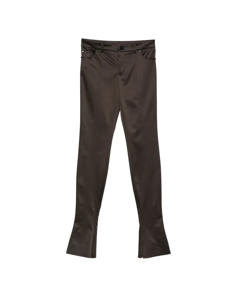 Gucci Split-hem Belt-loop Trousers Brown
