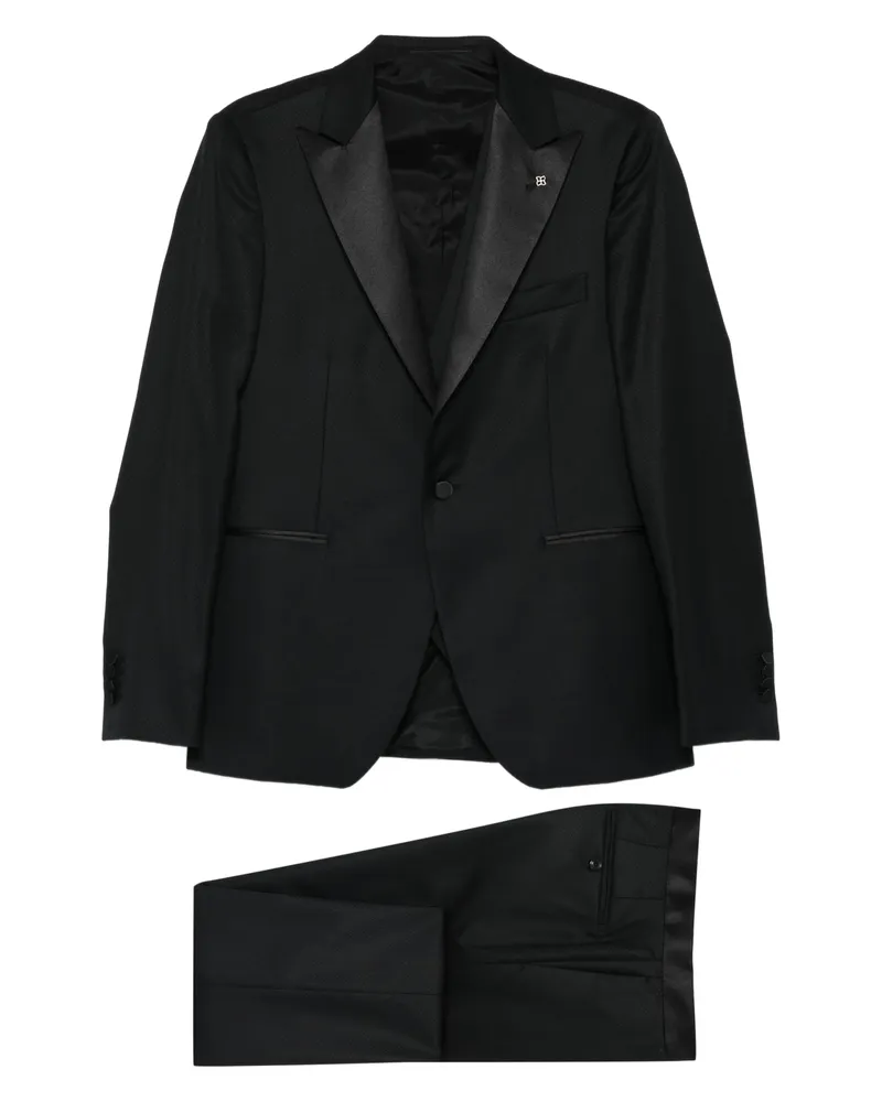 Tagliatore Peak-lapel Suit (set Of Three Black