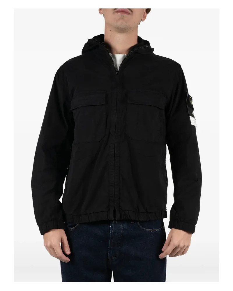 Stone Island Hooded Chest-pocket Jacket Black