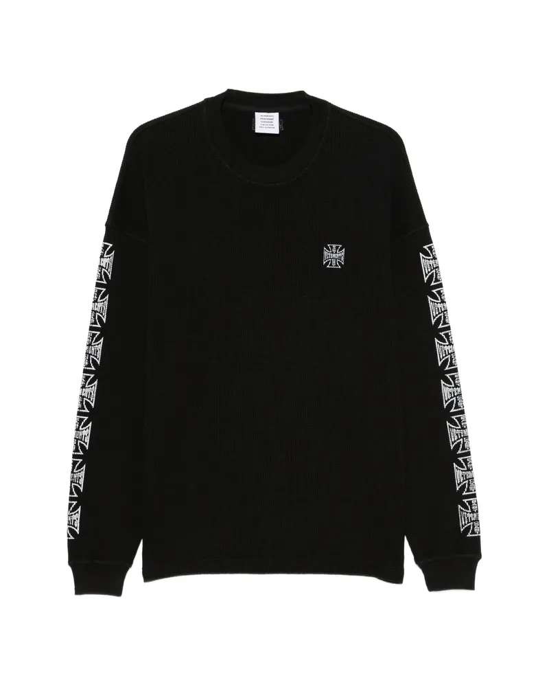 VETEMENTS Waffle-knit Graphic-print T-shirt Black
