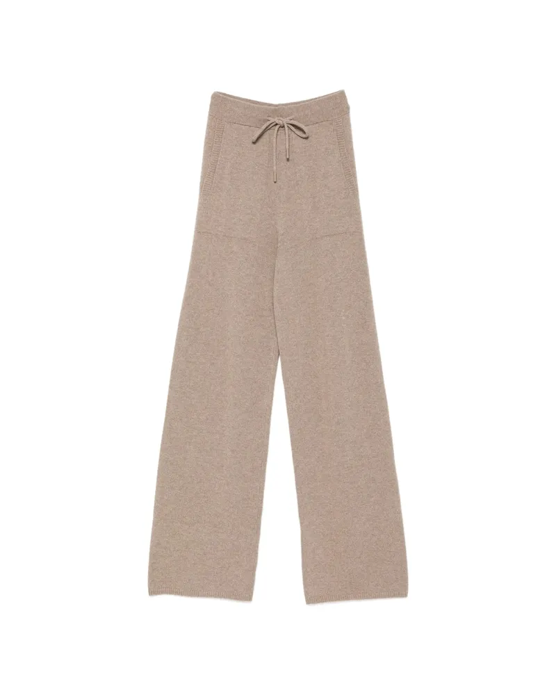Max Mara Drawstring-waist Knitted Trousers Neutrals