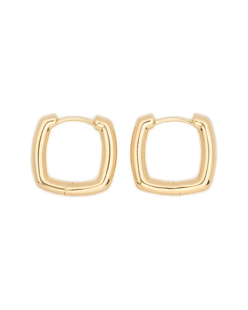 Tom Wood Small Frame Square Hoop Earrings Gold