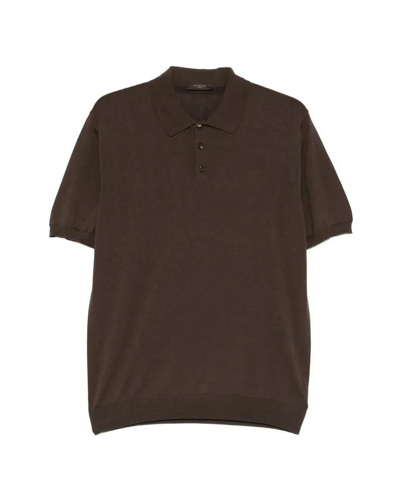 Zanone Buttoned Polo Shirt Brown