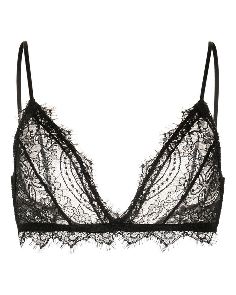 Anine Bing Sheer Lace Bra Black