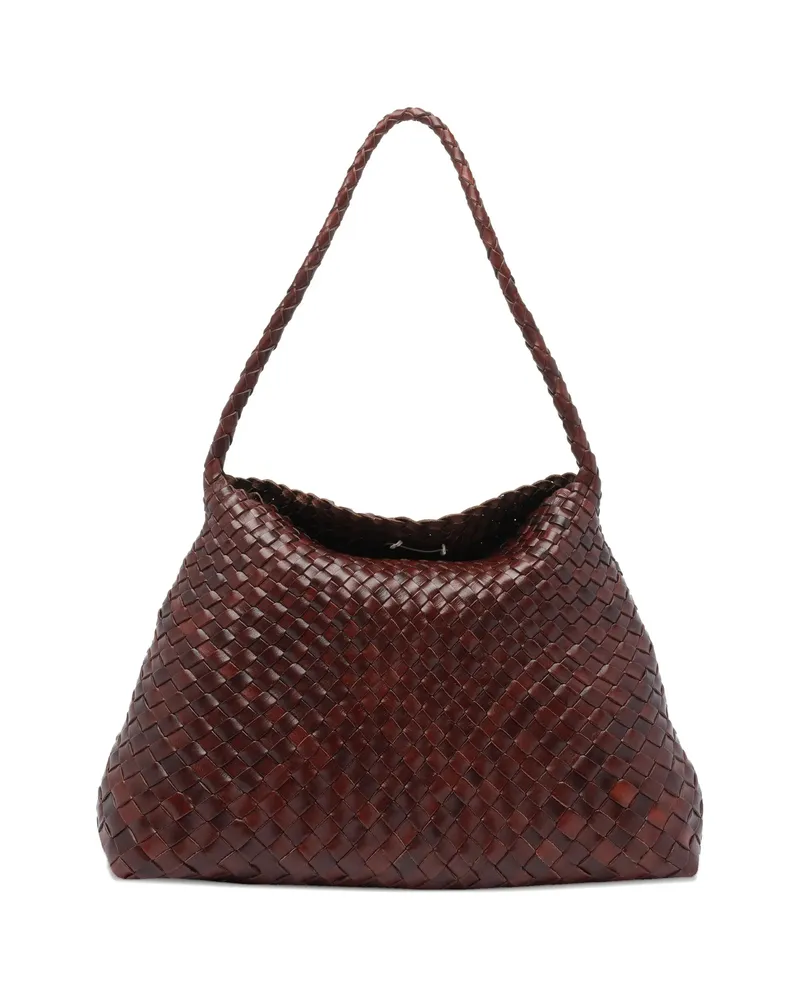 Dragon Diffusion Santa Maria Woven Leather Shoulder Bag Brown