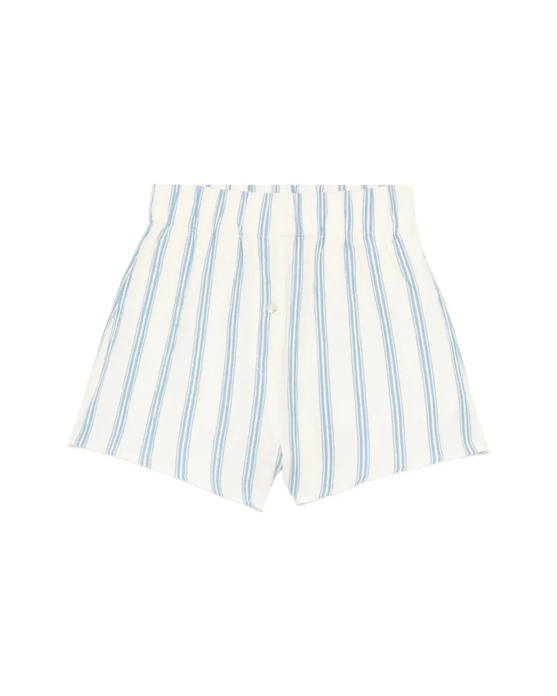 BONDI BORN Striped Shorts White