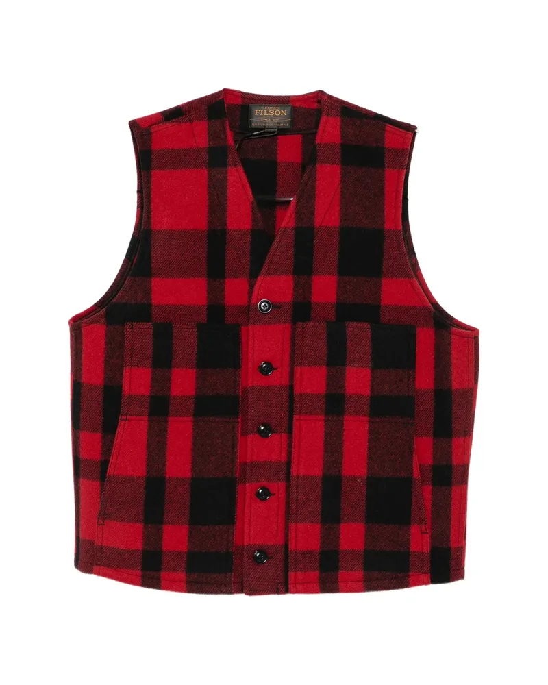 Filson Check-pattern Gilet Red