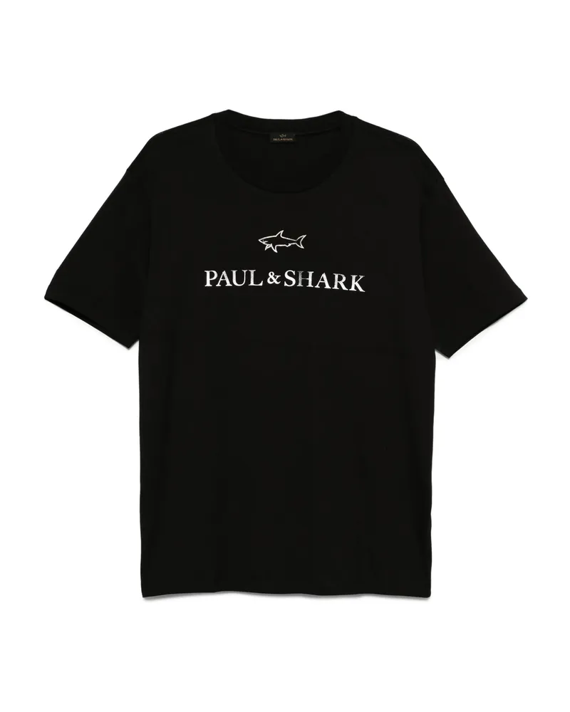 Paul & Shark Logo-detailed Cotton T-shirt Black
