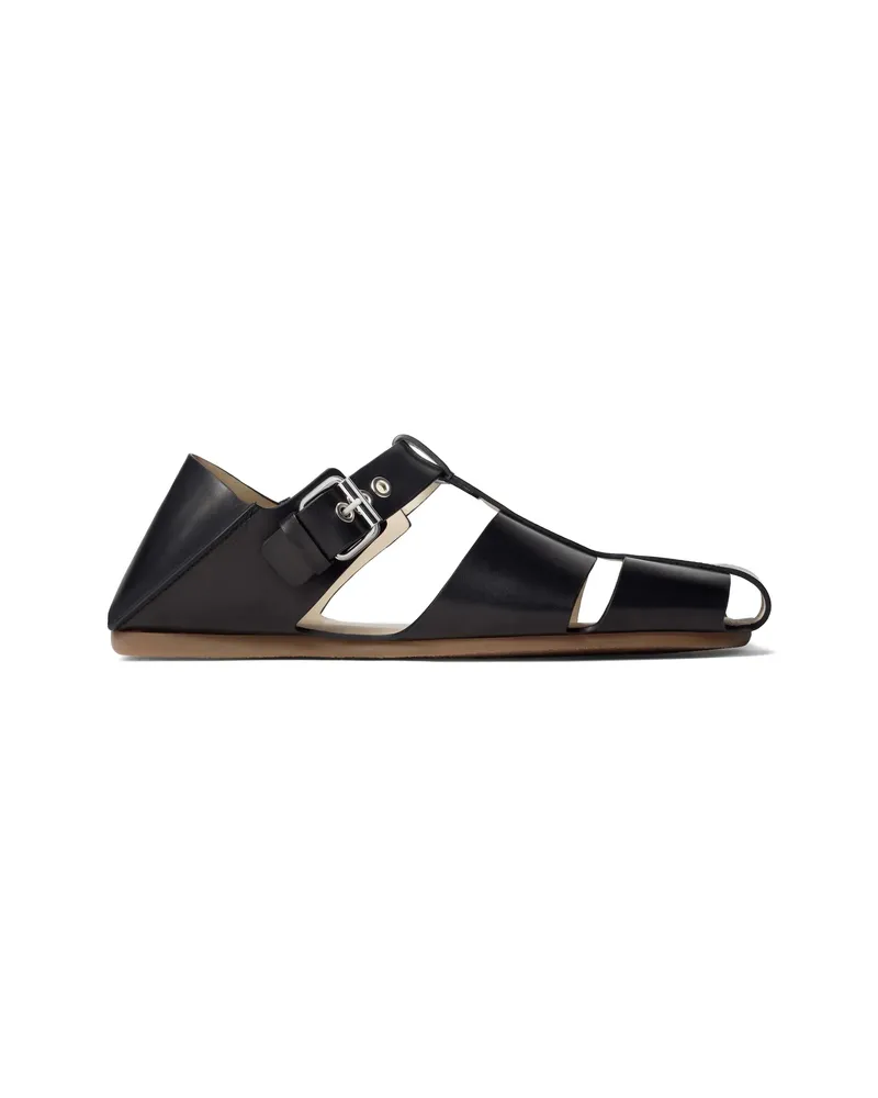 Christophe Lemaire Buckle Fisherman Sandals Black