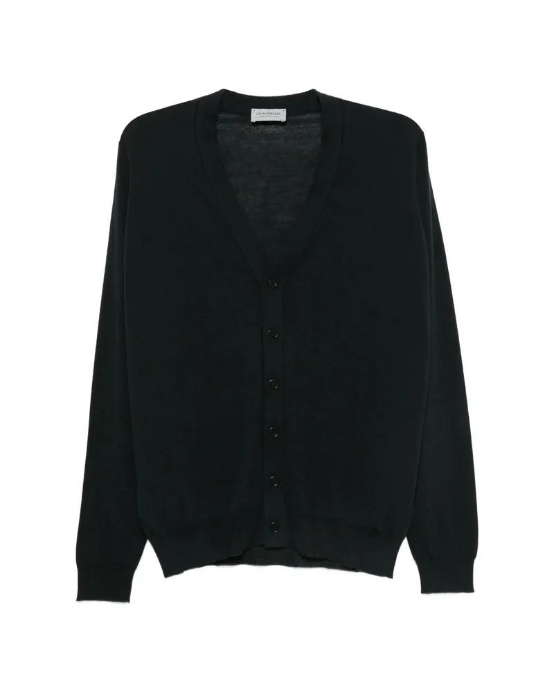 John Smedley Bradrick V-neck Button-up Cardigan Black