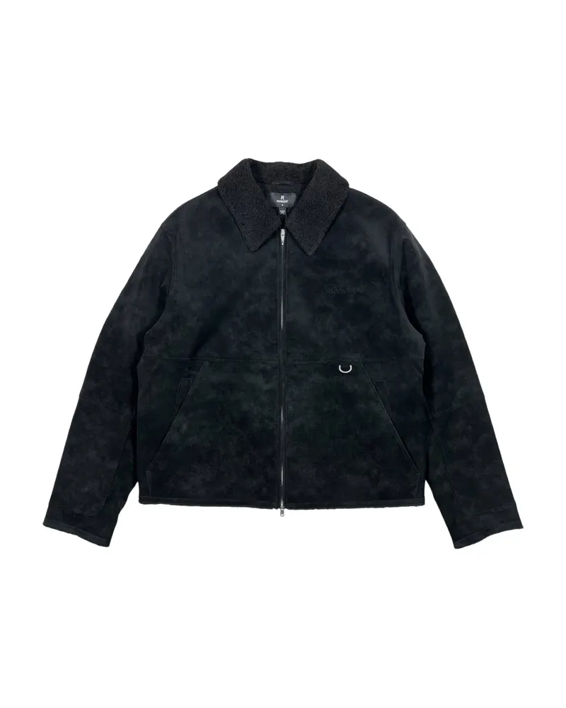REPRESENT Shearling-collar Zip-front Jacket Black