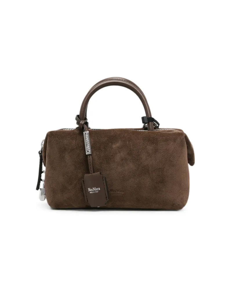 Max Mara Holdallssuede Leather Mini Bag Brown