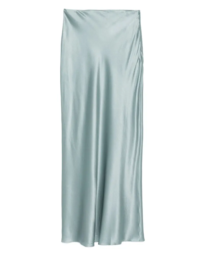 Cult Gaia Chantel Bias-cut Satin Maxi Skirt Blue