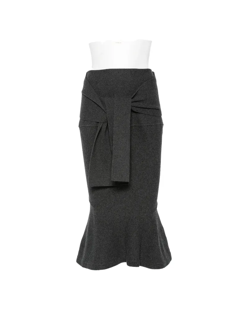 Jacquemus The Fiocco Tie-fastening Flounce-hem Skirt Grey