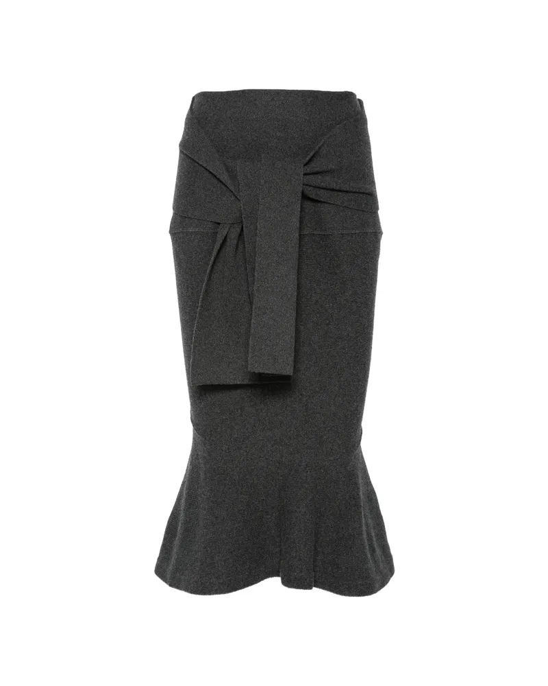 Jacquemus The Fiocco Tie-fastening Flounce-hem Skirt Grey