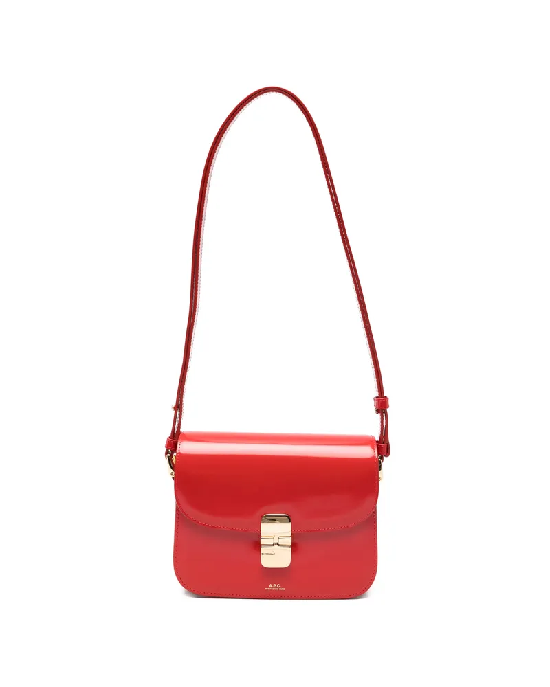 A.P.C. A. p.c. Small Grace Leather Cross Body Bag Red