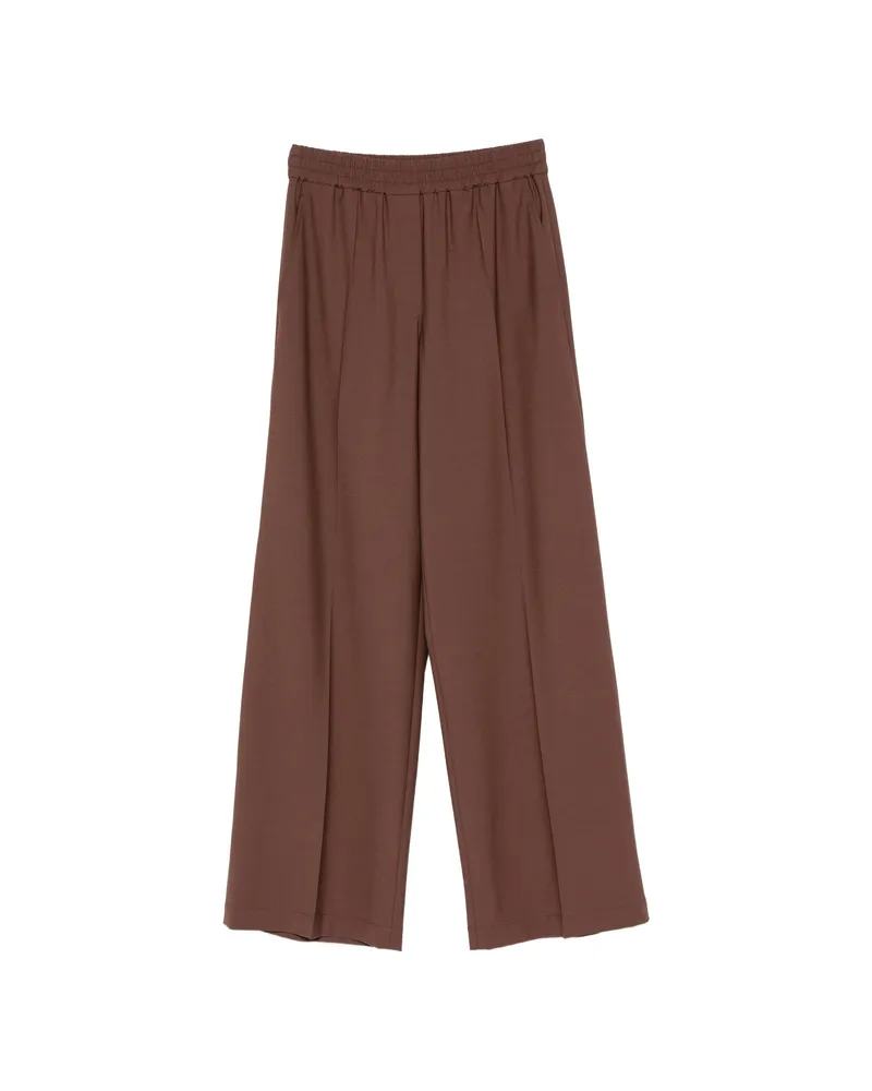Brunello Cucinelli Pleated Wide-leg Trousers Brown