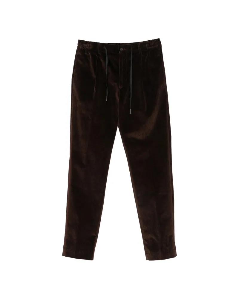 Tagliatore Corduroy Drawstring Trousers Brown