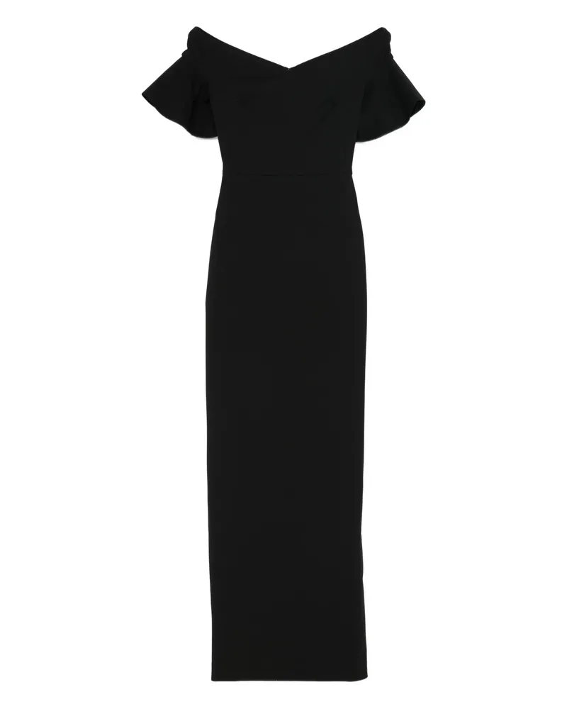 Solace London Cielo Off-shoulder Maxi Dress Black